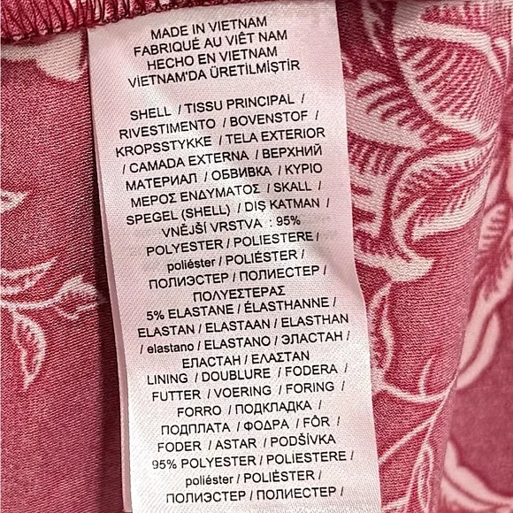 NWT Lauren Ralph Lauren Burgundy Floral Tie-Waist Midi Dress - Size 2 - Picture 6 of 6